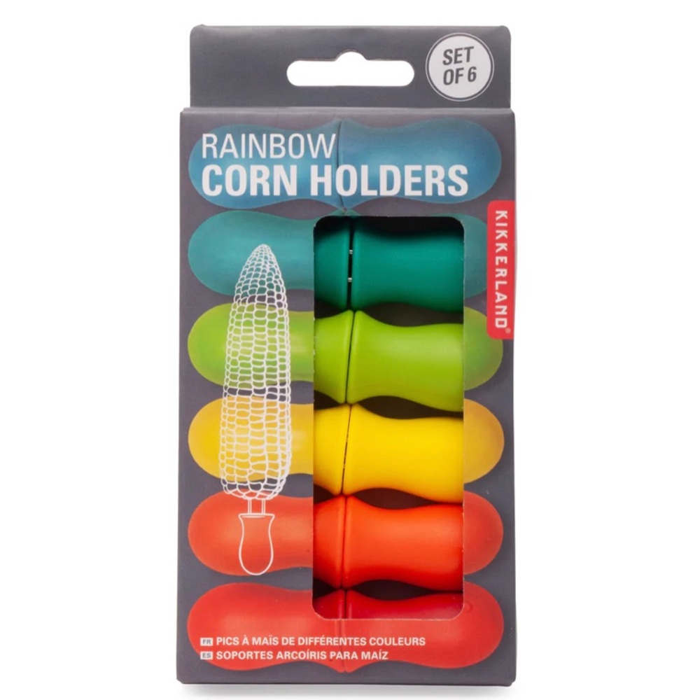 Kikkerland rainbow corn holders - fun & useful - NIB